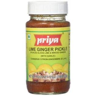 Priya Lime Ginger w/o Garlic Pickle 300 gms - Pickles - Vegspot