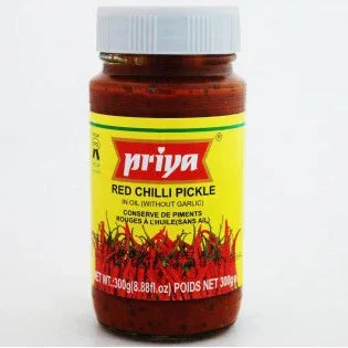 Priya Red Chilli w/o Garlic Pickle 300 gms - Pickles - Vegspot
