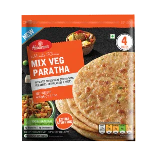 (Frozen) Haldirams Mix Veg Paratha 4 pcs - Frozen Food - Vegspot