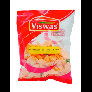 Viswas Tapioca Chips Round Plain 200 gms