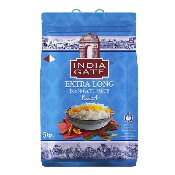 INDIA GATE EX LONG GRAIN BASMATI RICE EXCEL 5KG