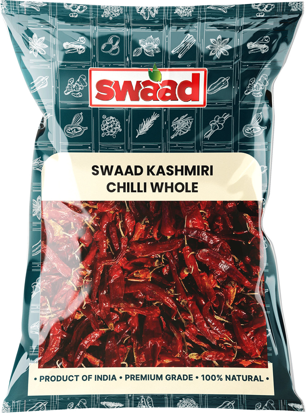 SWAAD CHILLI WHOLE CHILLI STEMLESS 150G