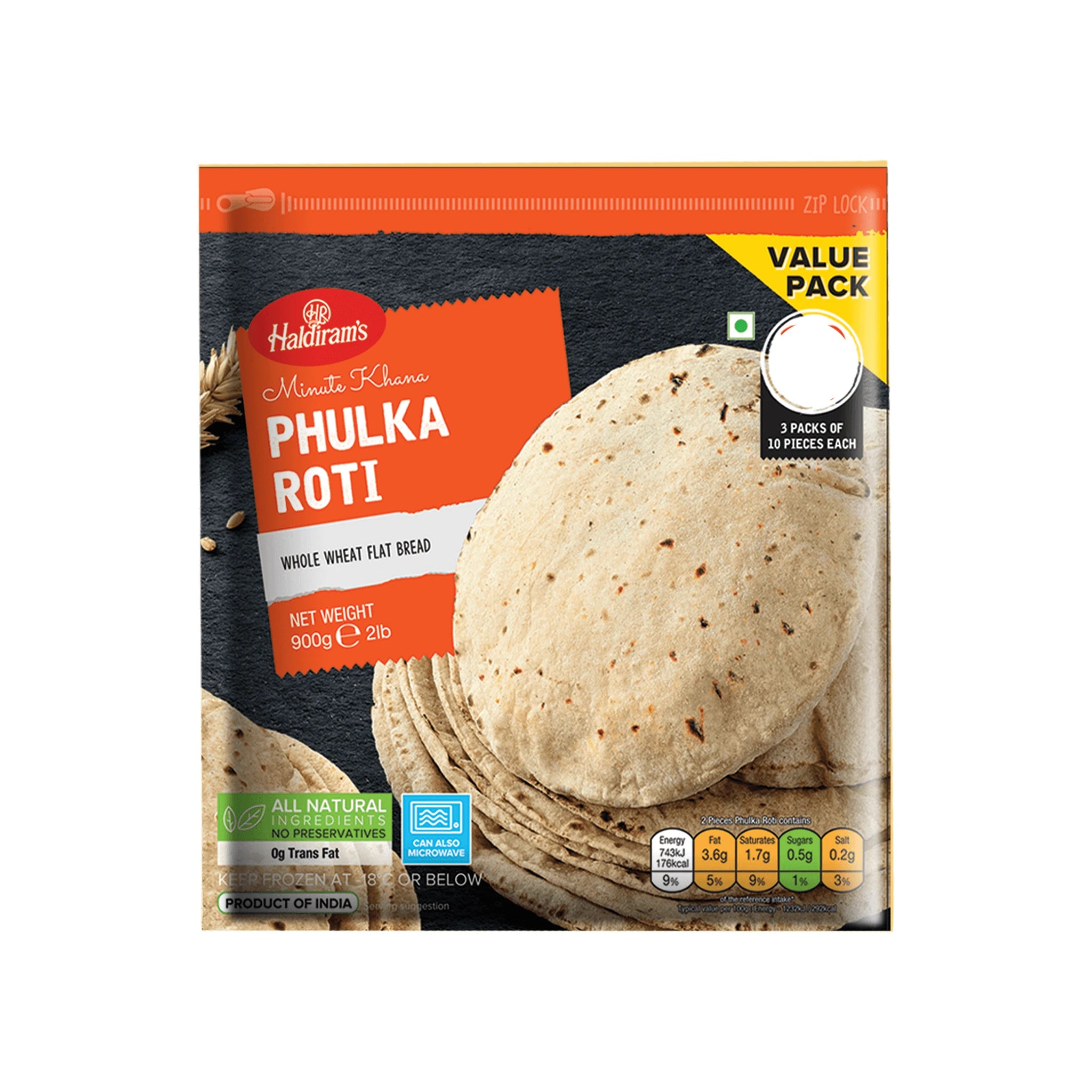 (Frozen) Haldirams Phulka Roti 12 pcs