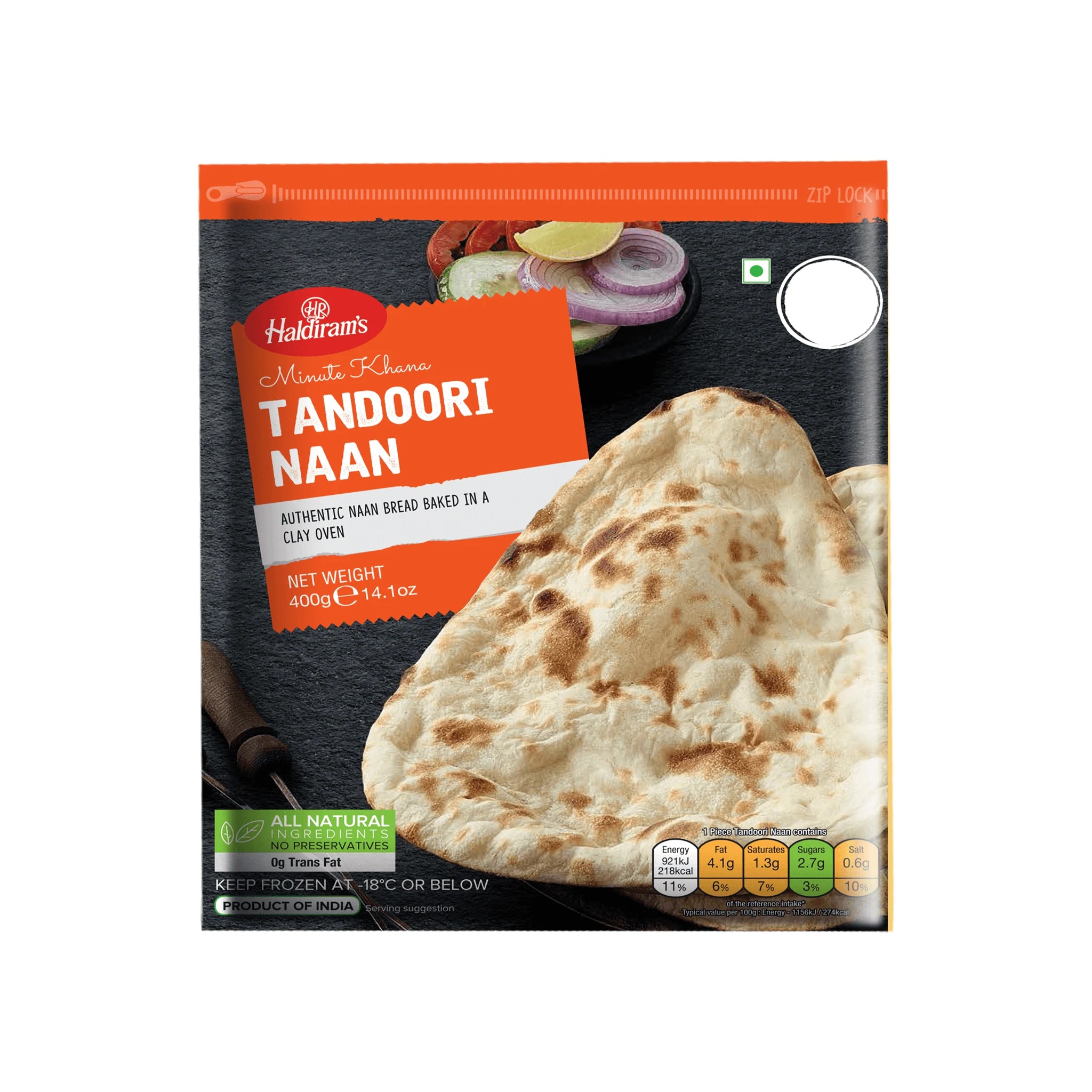 (Frozen) Haldirams Tandoori Naan 5 pcs